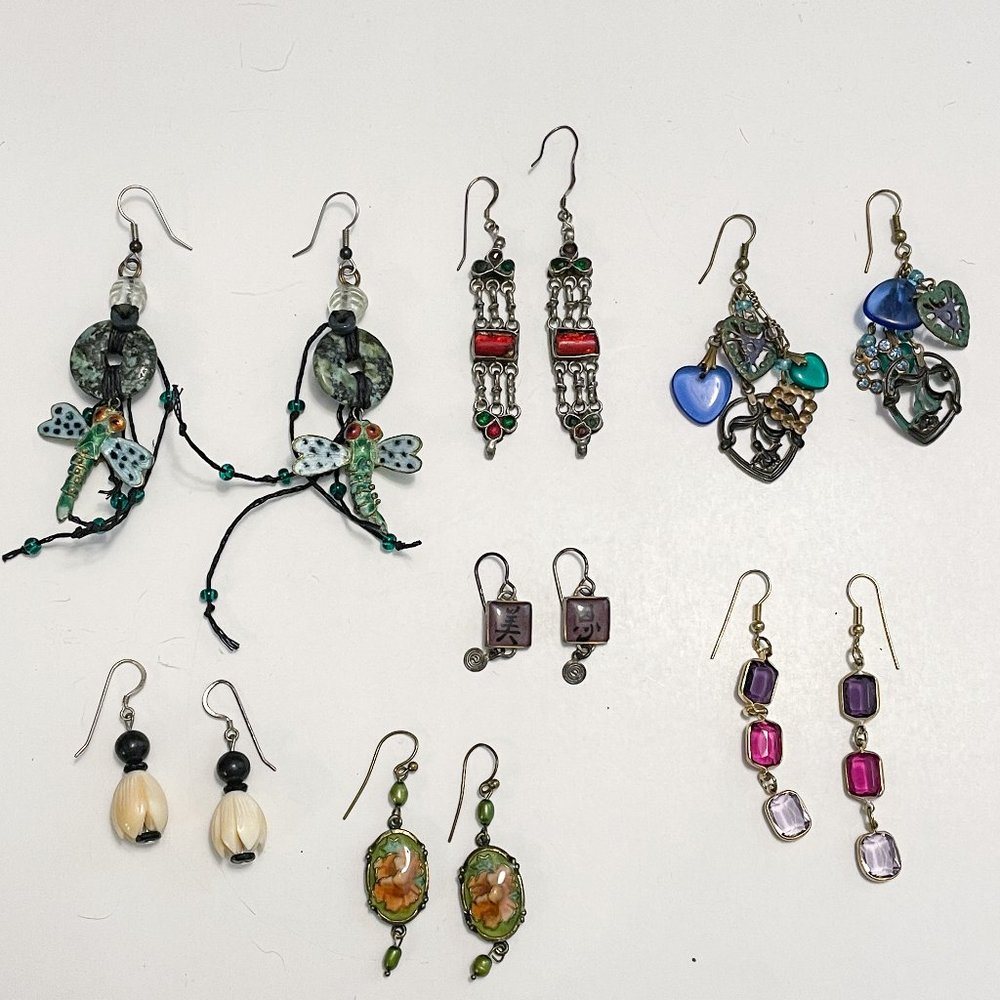 7 pair of Beaded Handmade Earrings